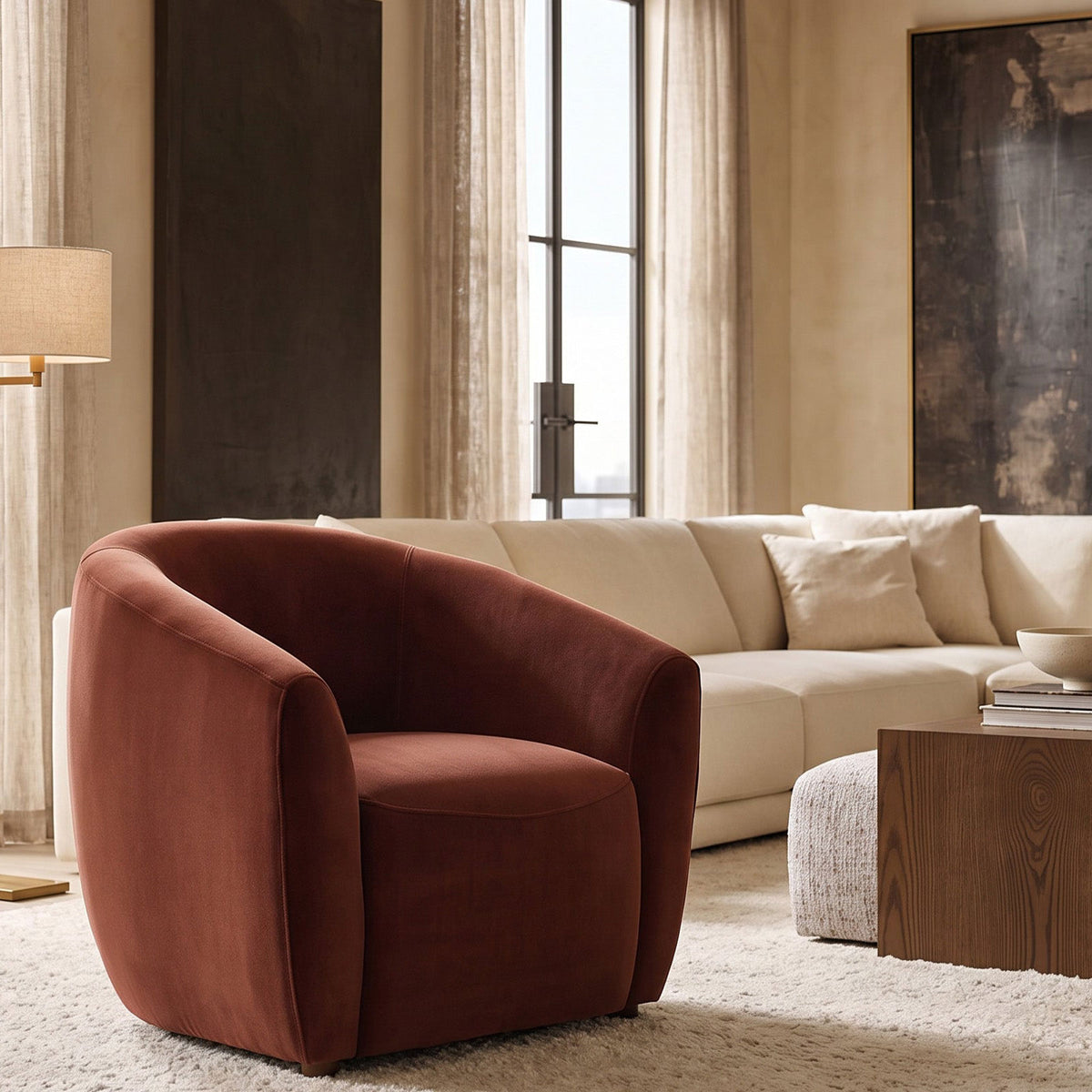 Magnus Occasional Chair - Kent Chocolate /Mid Brown