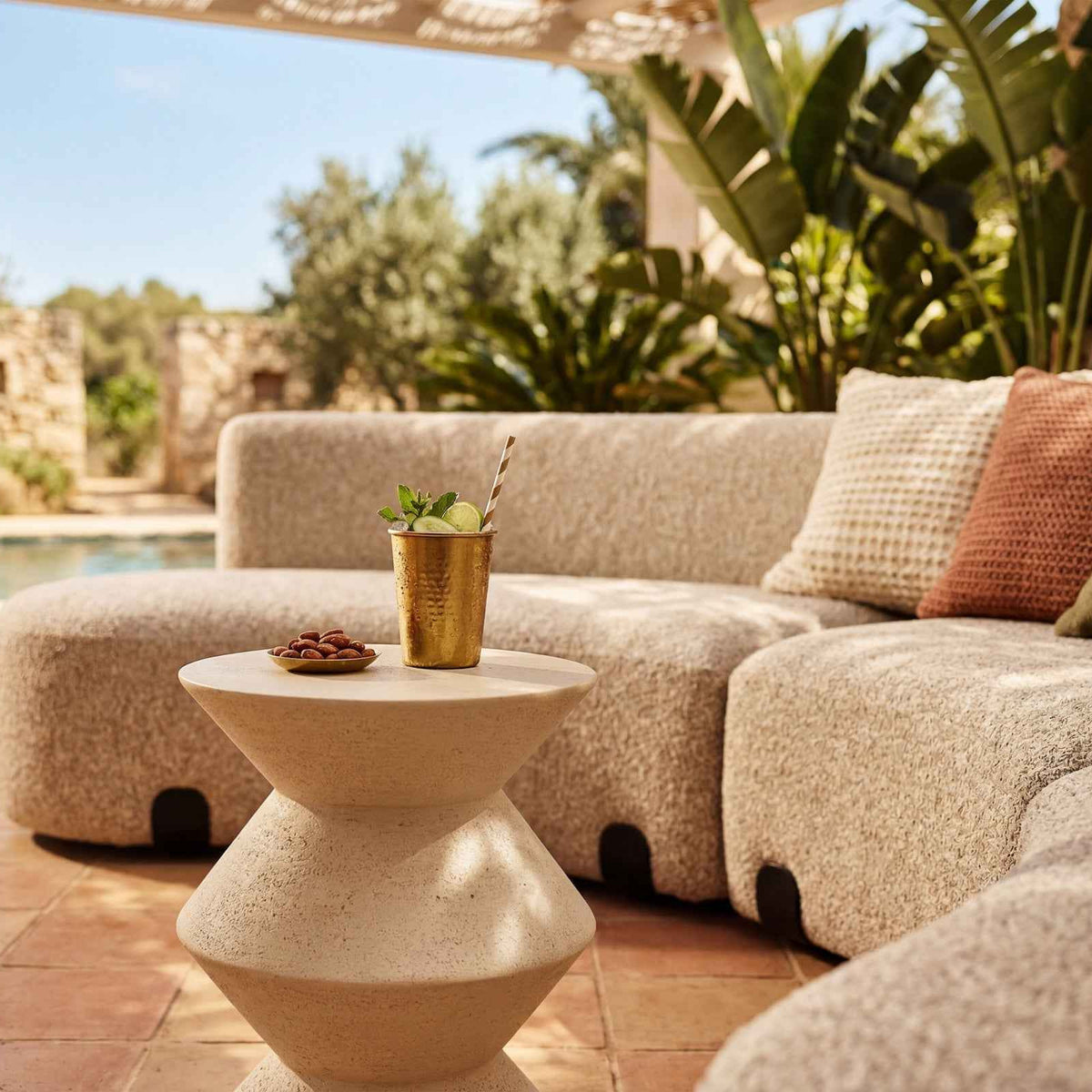 Zinda Side Table - Sandstone