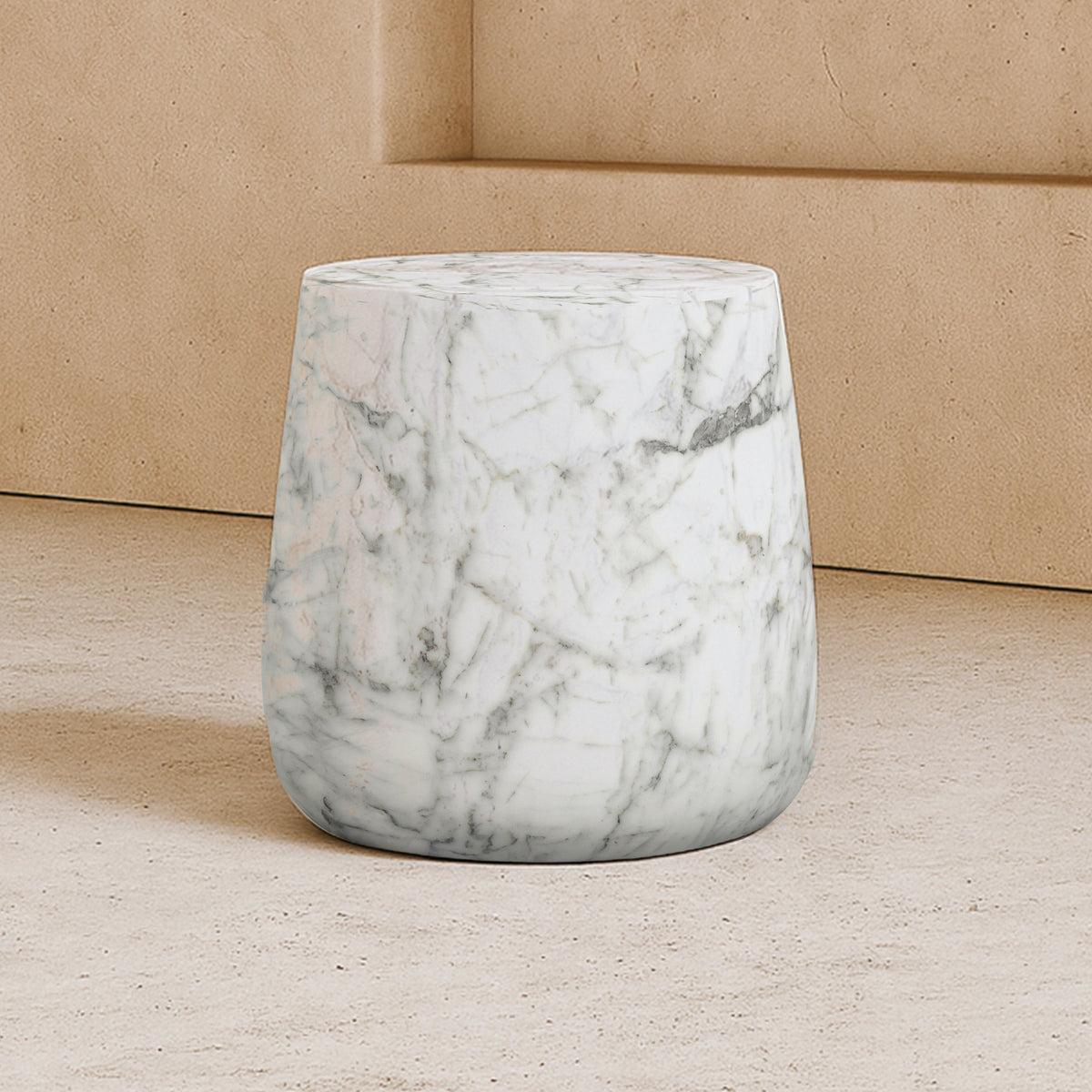 Bongo Side Table - Carrara White Marble Effect