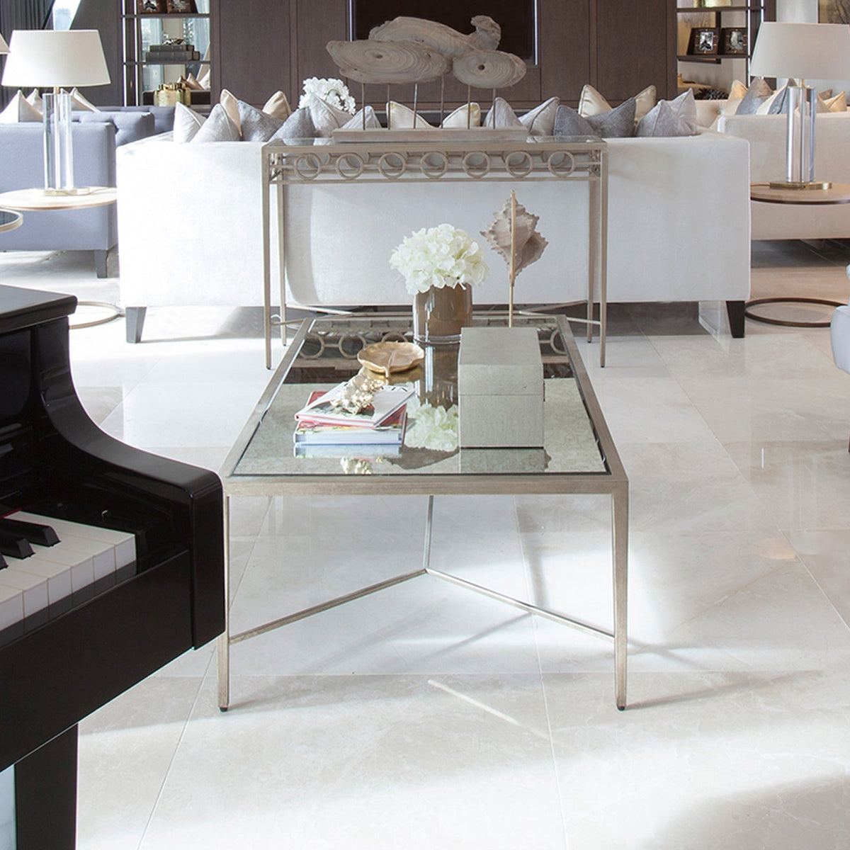 Tarah Coffee Table - Antique Silver Mirror