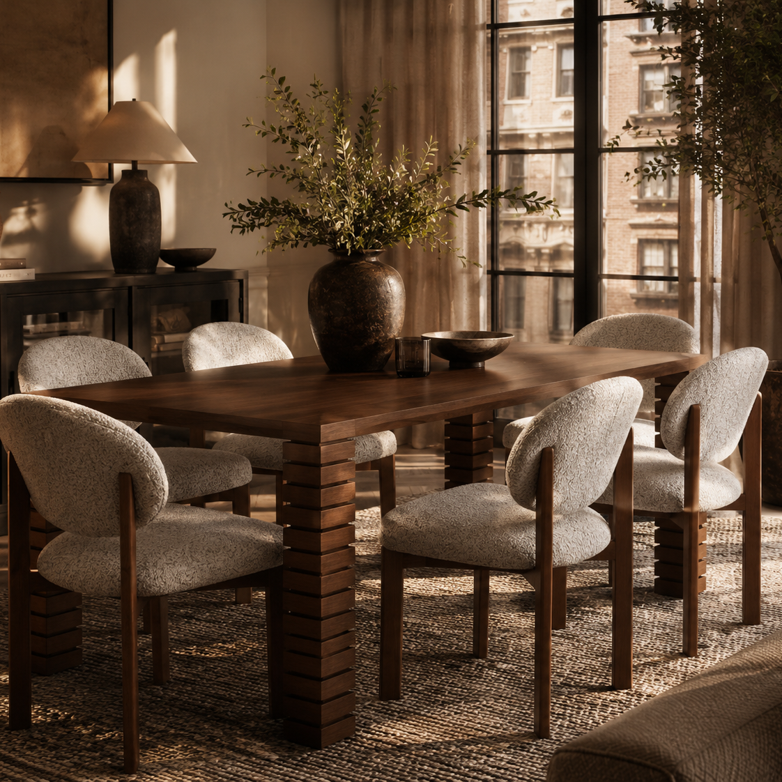 Orbit Dining Chair - Ripley Grav & Brushed Brown