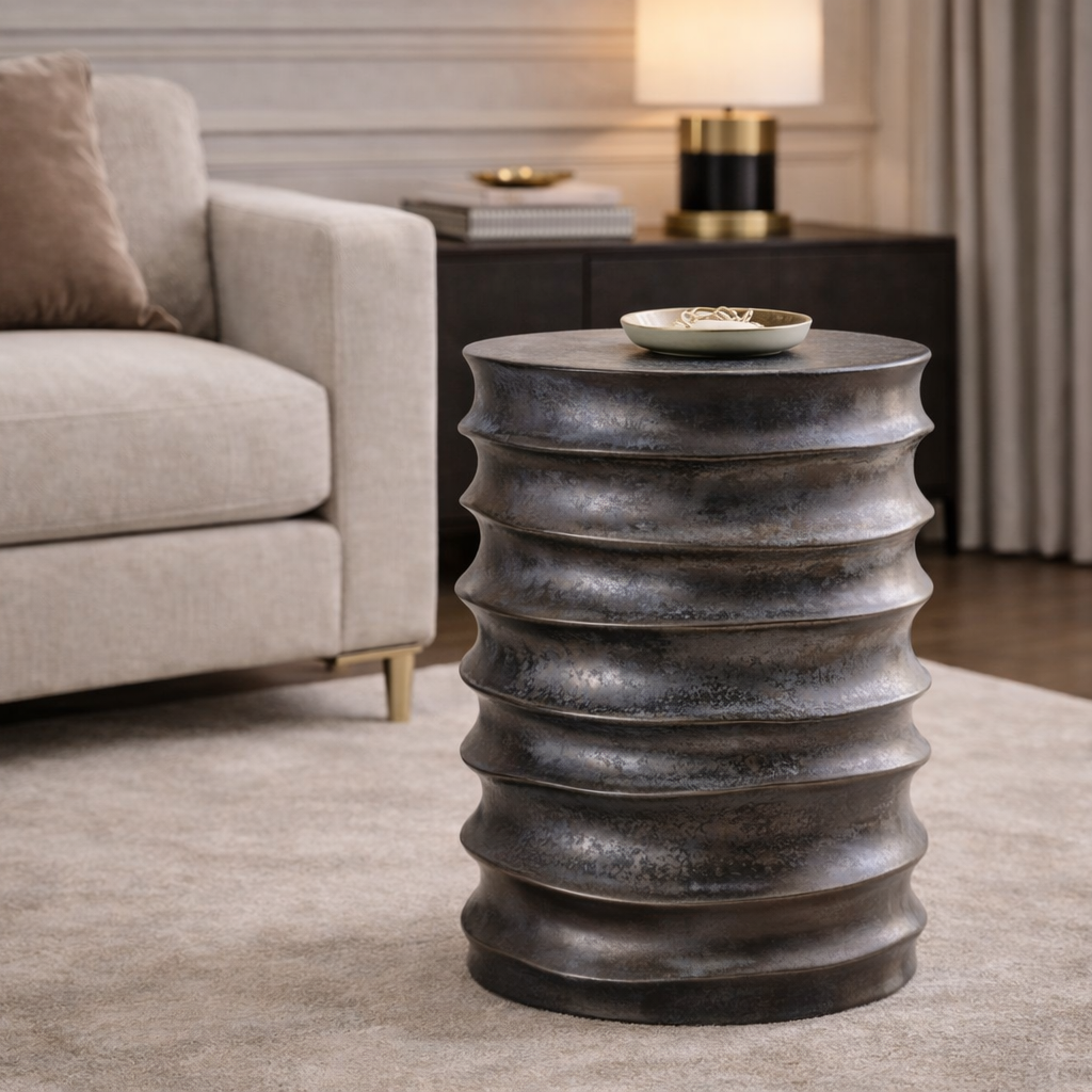 Strata Side Table - Metalic Charcoal