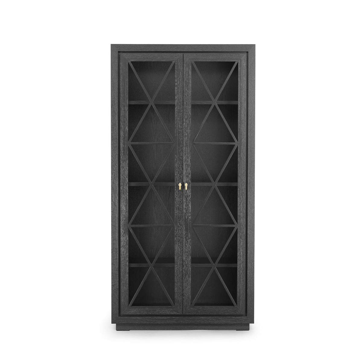 York Cabinet - Oak Veneer and Glass