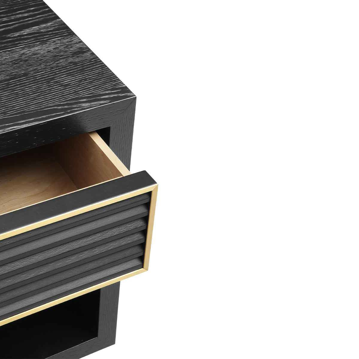 Amara Bedside Table - Black Oak Veneer
