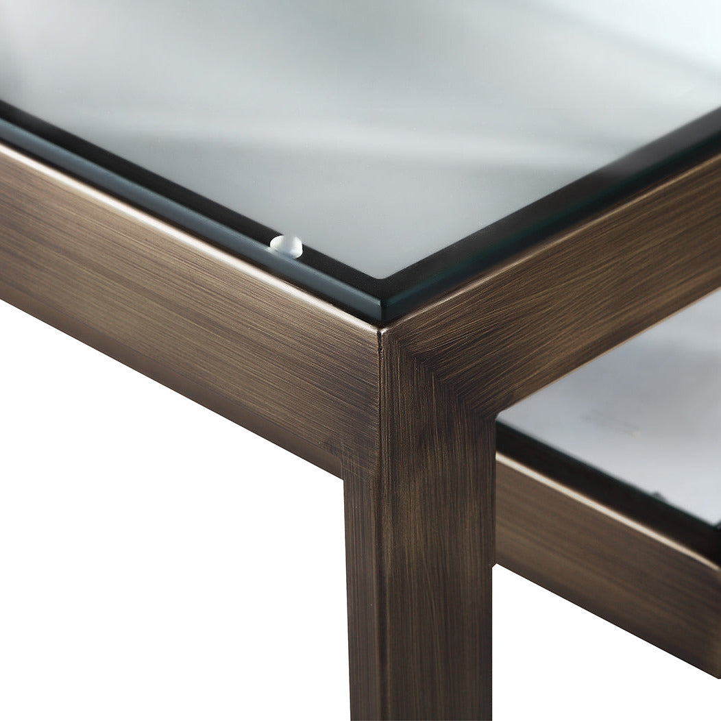 Ziggi Coffee Table - Antique Bronze Hairline Finish