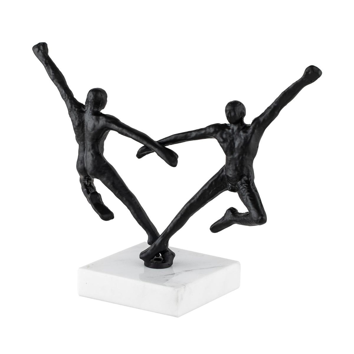 Rondo Sculpture - Blackened Cast Iron, White Marble