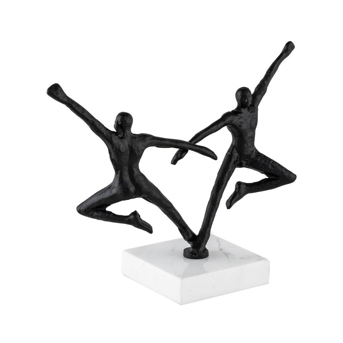 Rondo Sculpture - Blackened Cast Iron, White Marble