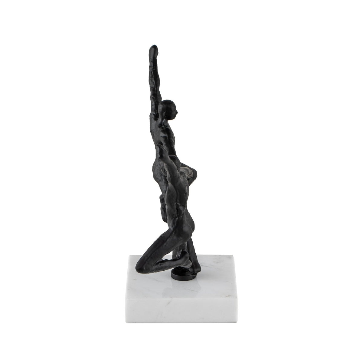 Rondo Sculpture - Blackened Cast Iron, White Marble
