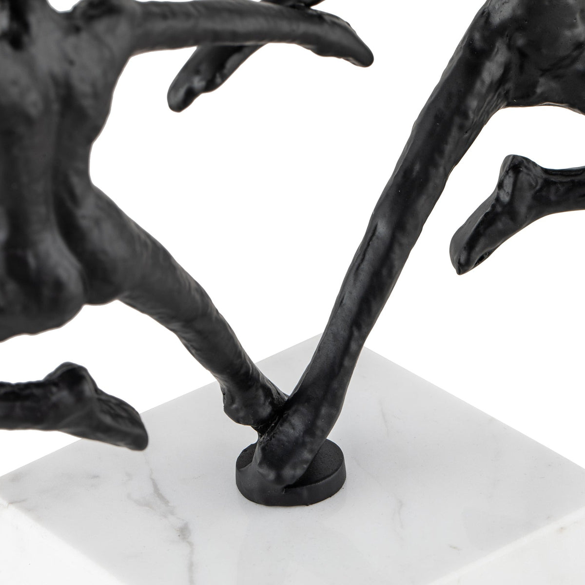 Rondo Sculpture - Blackened Cast Iron, White Marble