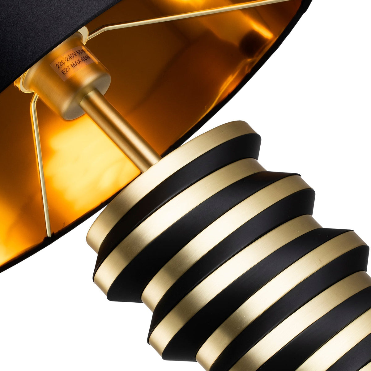 Jacquard Table Lamp - Brushed Brass, Matt Black