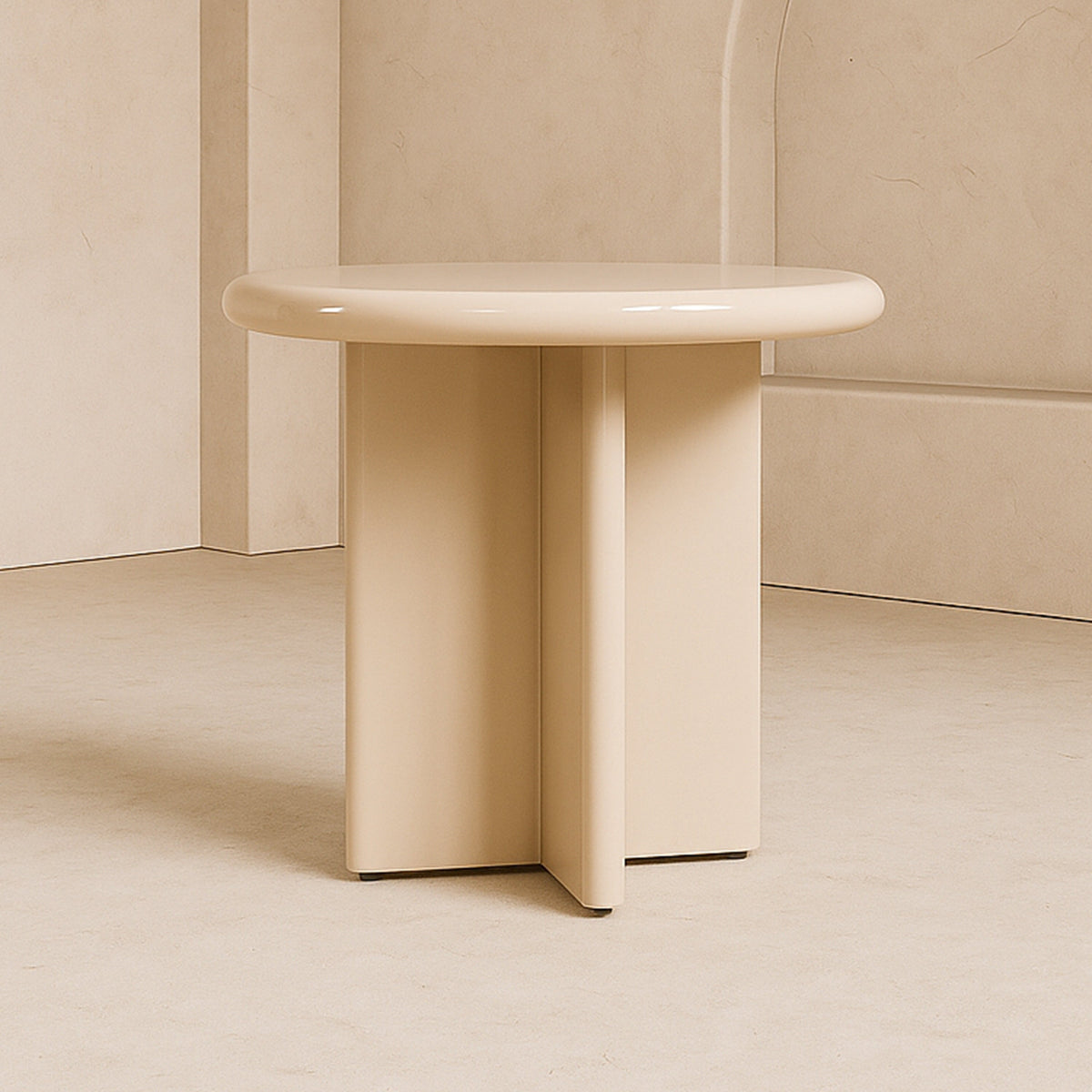 Panna Side Table  - Buff Enamel