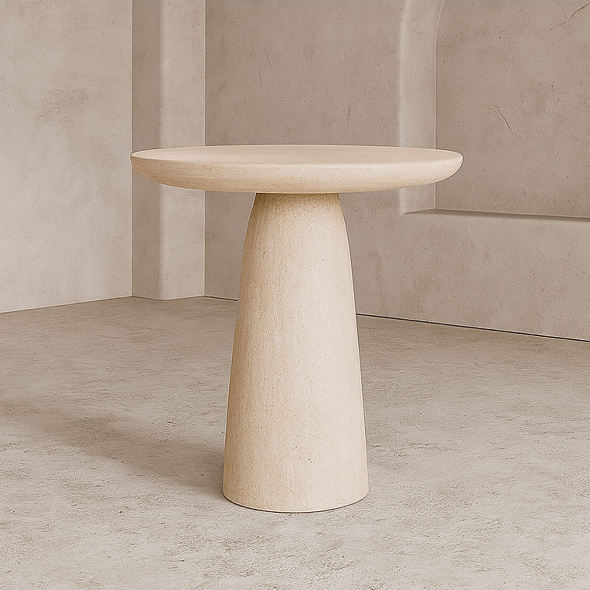 Porter Side Table  - Ivory Stucco