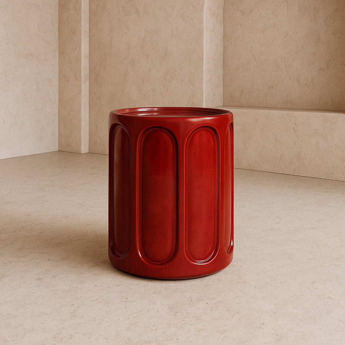 Oka Side Table  - Rust Glazed