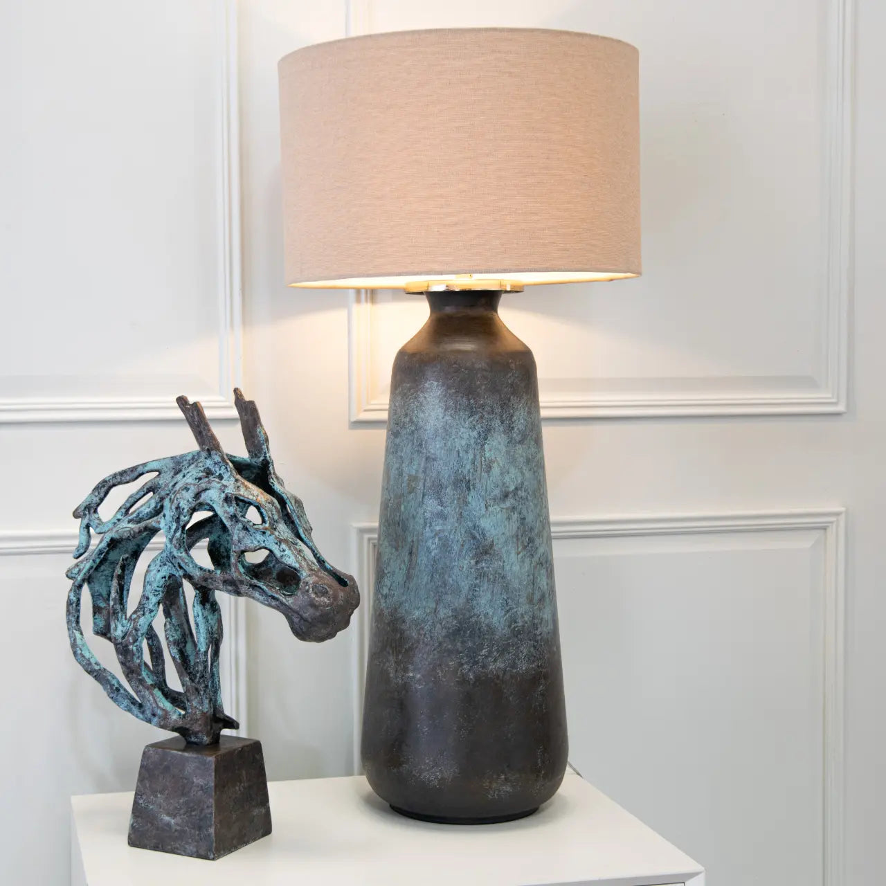 Aketa Tall Table Lamp Weathered Bronze Table lamp