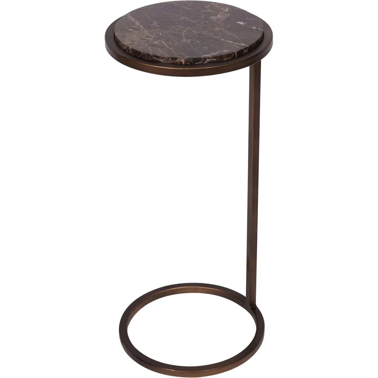 Luna Accent Table Brown Emperado Marble