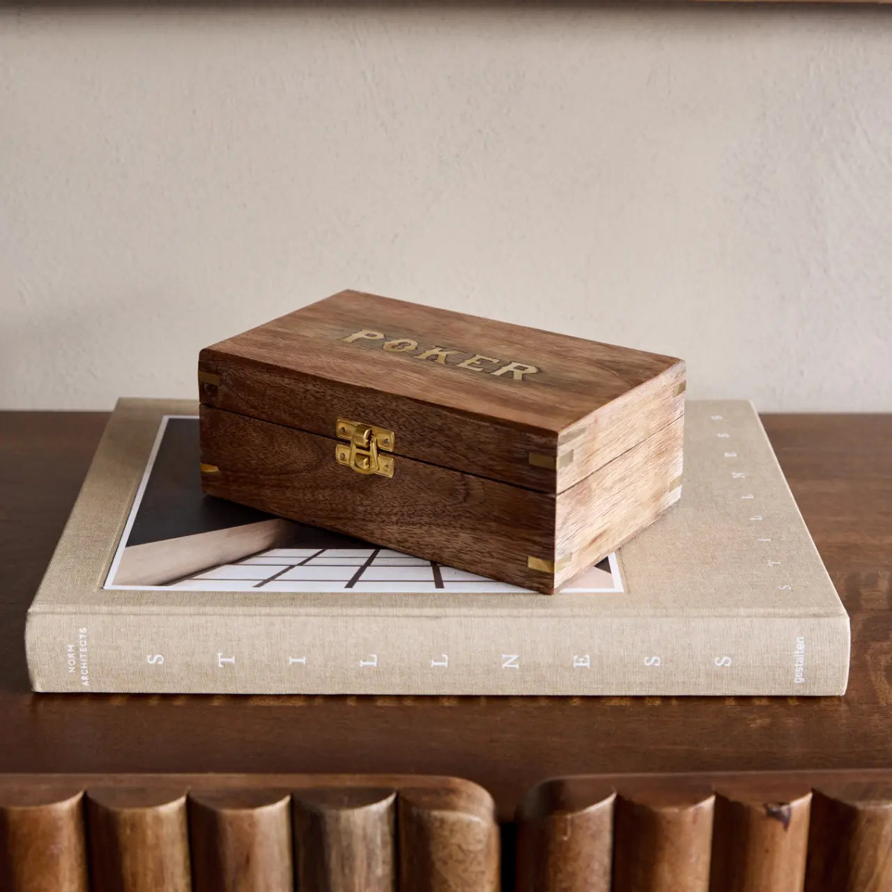 Marlow Mango Wood Poker Box With Cards