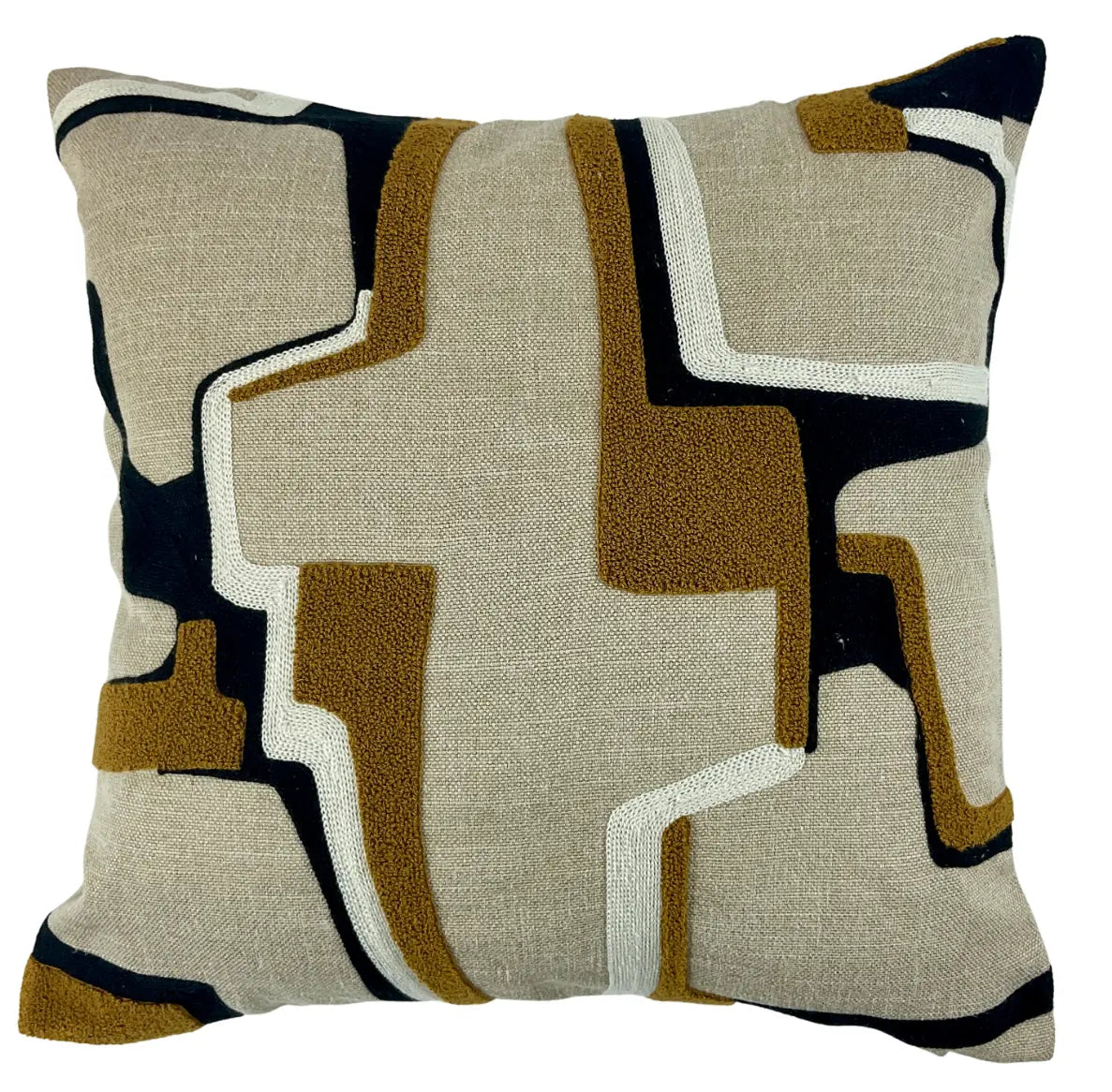 Small Abstract Cushion Whiskey 43x43cm