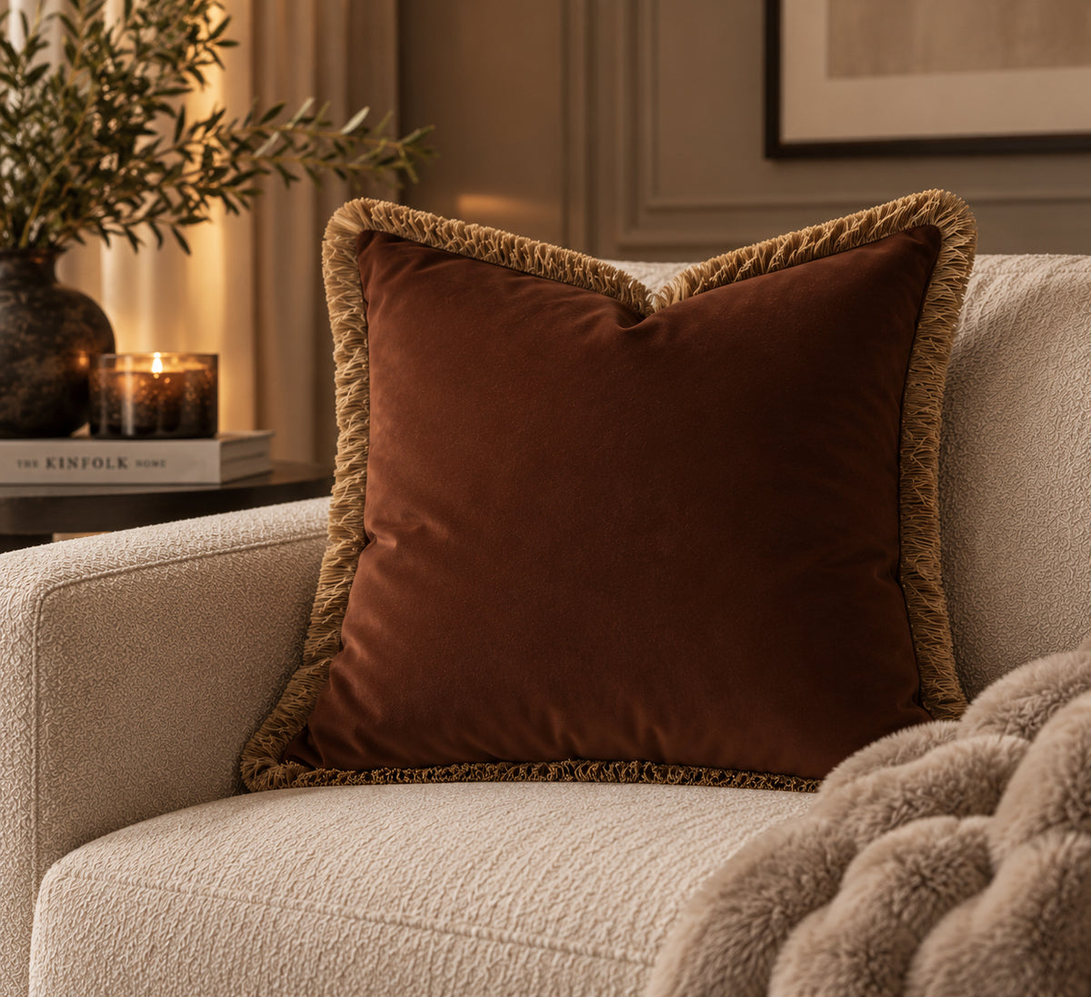 Verona Velvet Brown Cushion