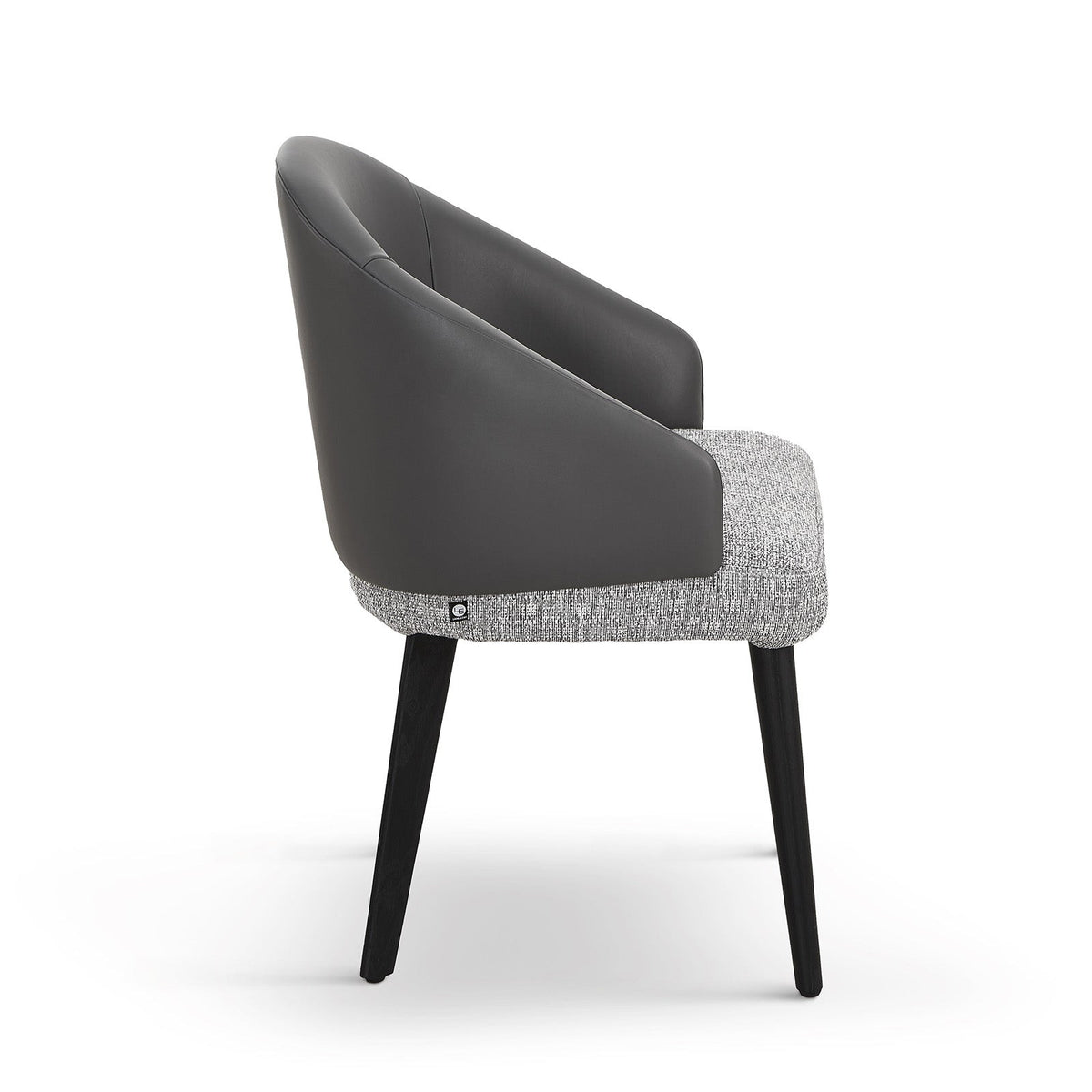 Agadir Dining Chair (Crib 5) - Kelpa Taupe/Vegan Grey Leather