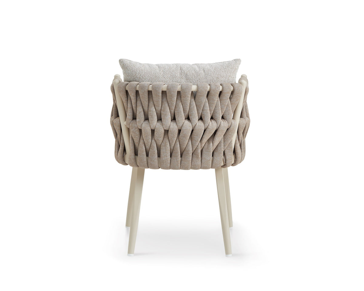 Charly Outdoor Dining Chair - (Crib 5) Forest Beige & Warm Ivory