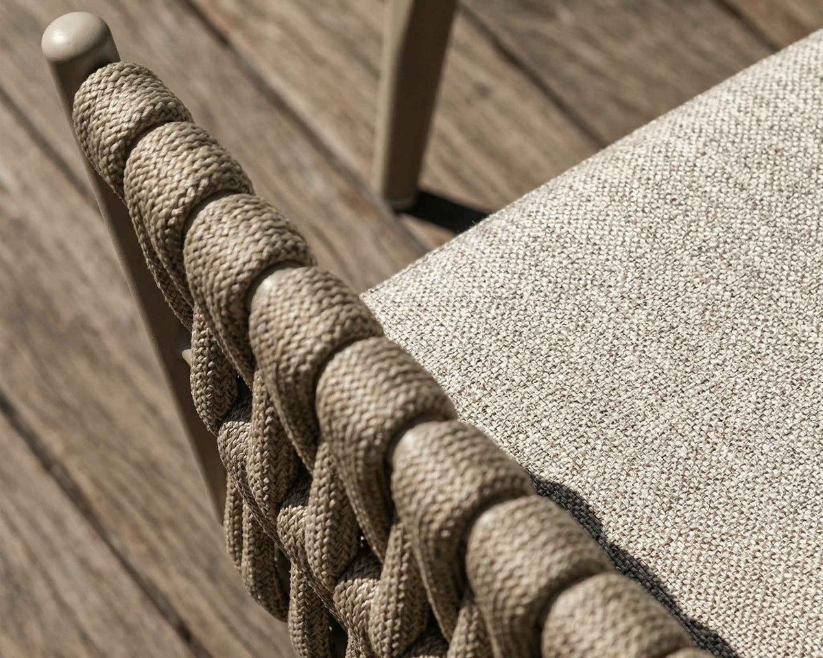 Charly Outdoor Dining Chair - (Crib 5) Forest Beige & Warm Ivory