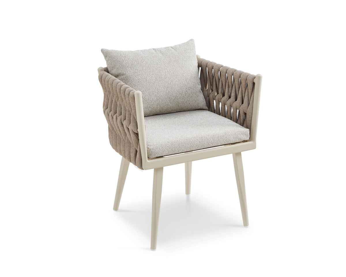 Charly Outdoor Dining Chair - (Crib 5) Forest Beige & Warm Ivory
