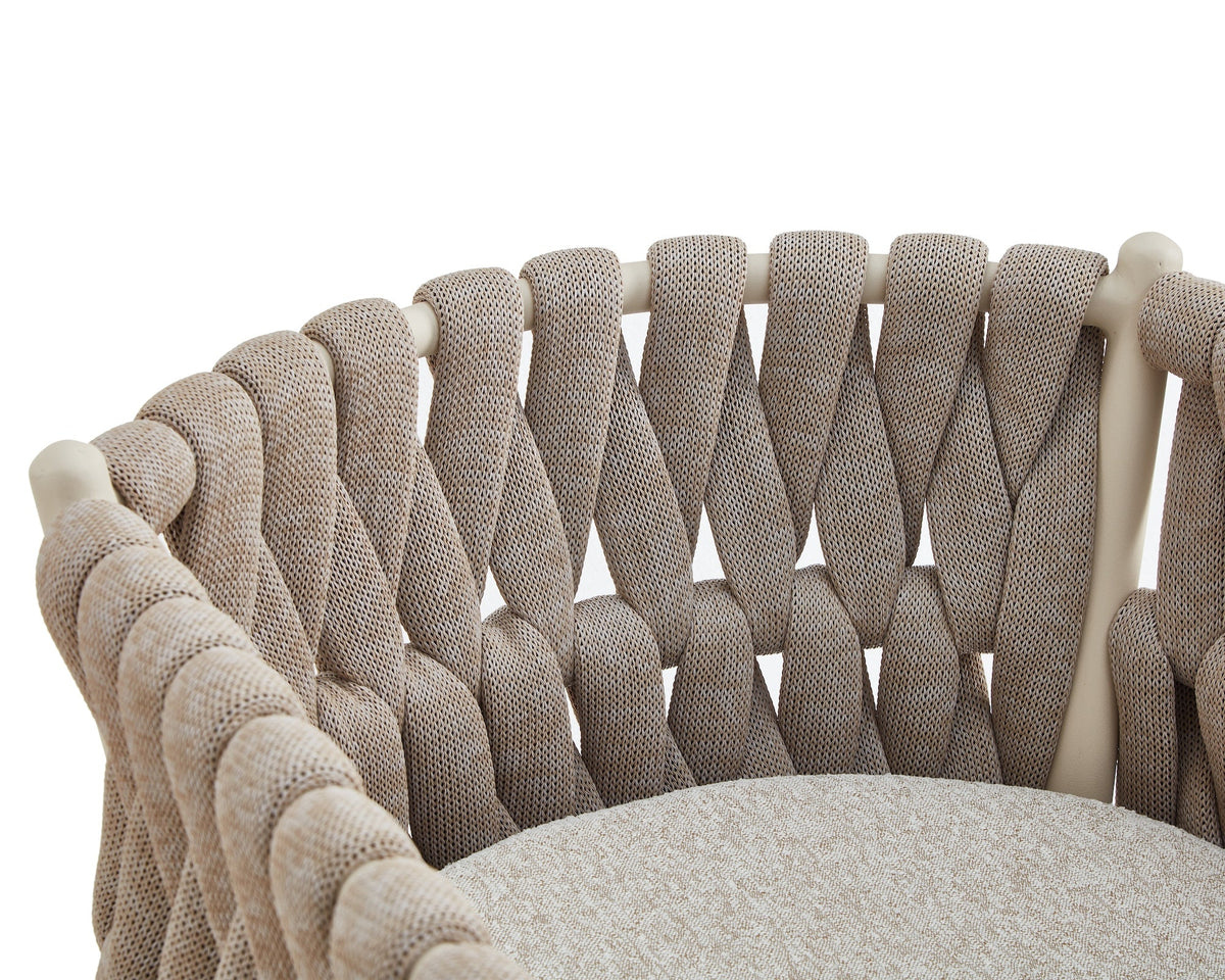 Charly Outdoor Dining Chair - (Crib 5) Forest Beige & Warm Ivory