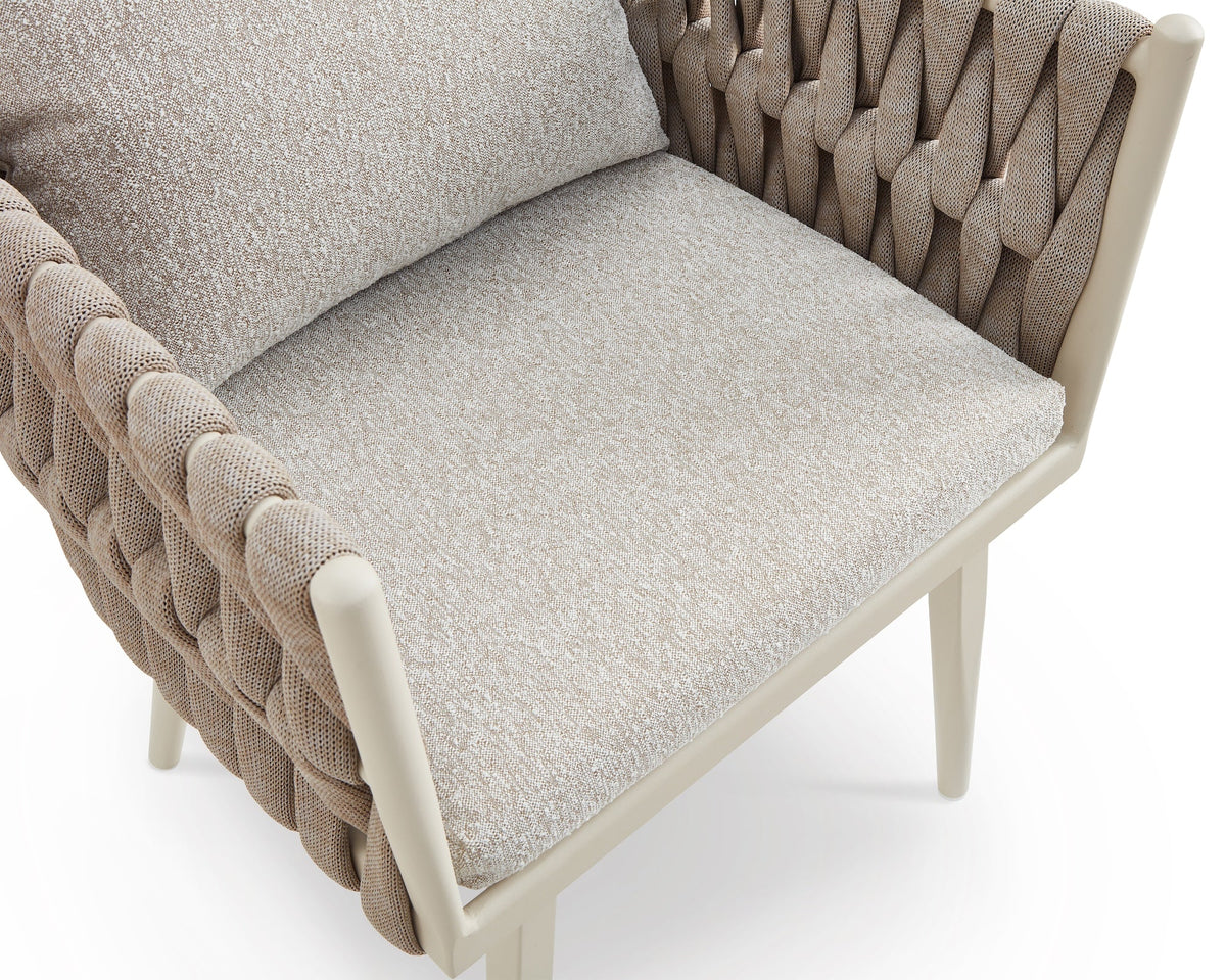 Charly Outdoor Dining Chair - (Crib 5) Forest Beige & Warm Ivory