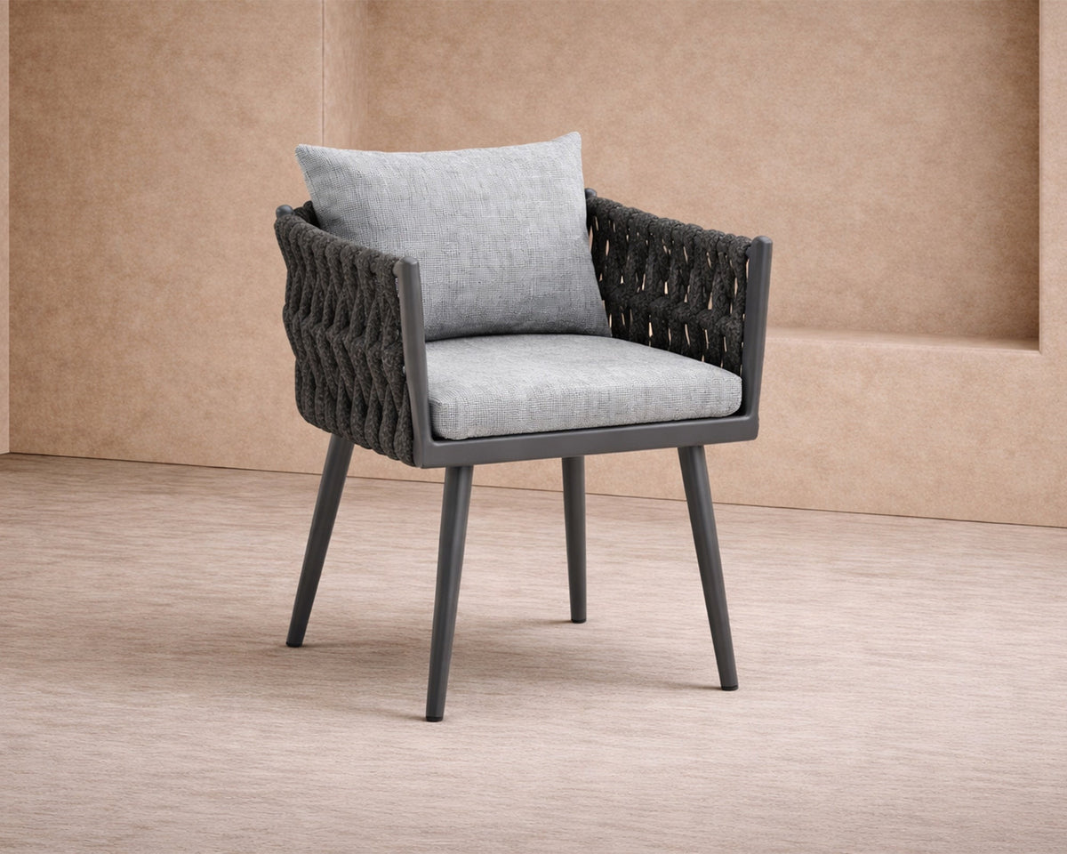 Charly Outdoor Dining Chair - (Crib 5) Hunter Stone and Charcoal Grey