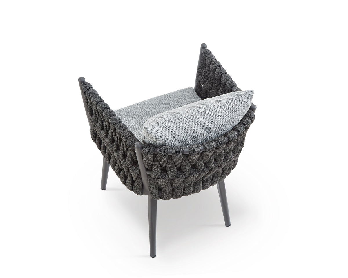 Charly Outdoor Dining Chair - (Crib 5) Hunter Stone and Charcoal Grey