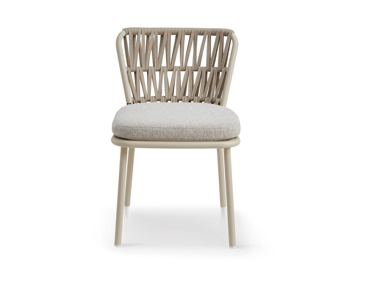 Ariana Outdoor Dining Chair (set of 2) - (Crib 5) Forest Beige & Warm Ivory