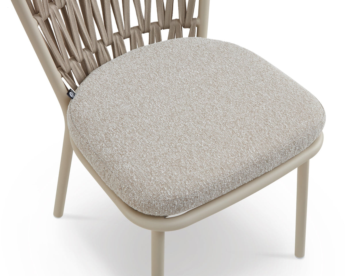 Ariana Outdoor Dining Chair (set of 2) - (Crib 5) Forest Beige & Warm Ivory