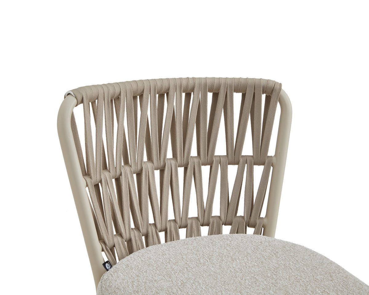 Ariana Outdoor Dining Chair (set of 2) - (Crib 5) Forest Beige & Warm Ivory
