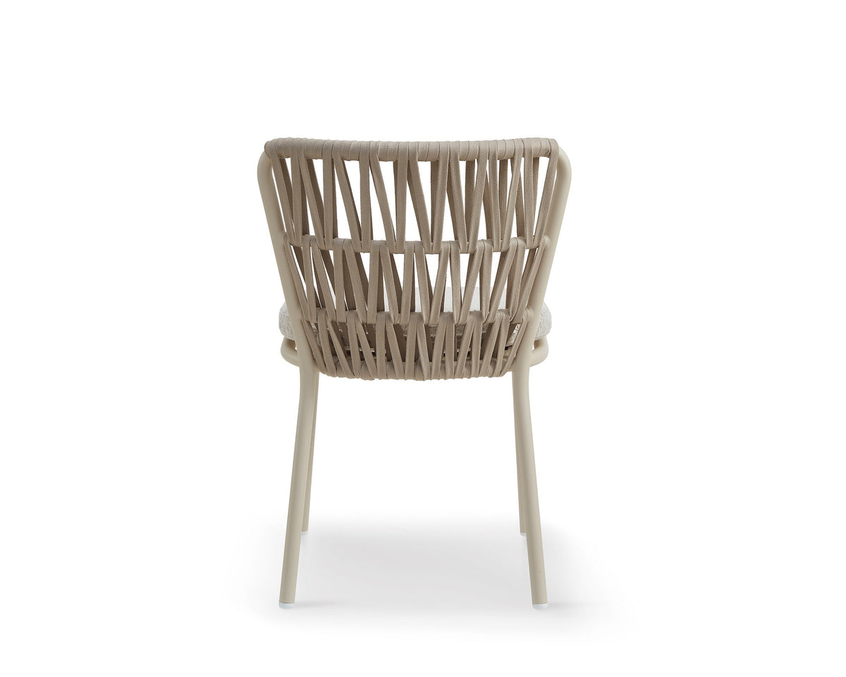 Ariana Outdoor Dining Chair (set of 2) - (Crib 5) Forest Beige & Warm Ivory