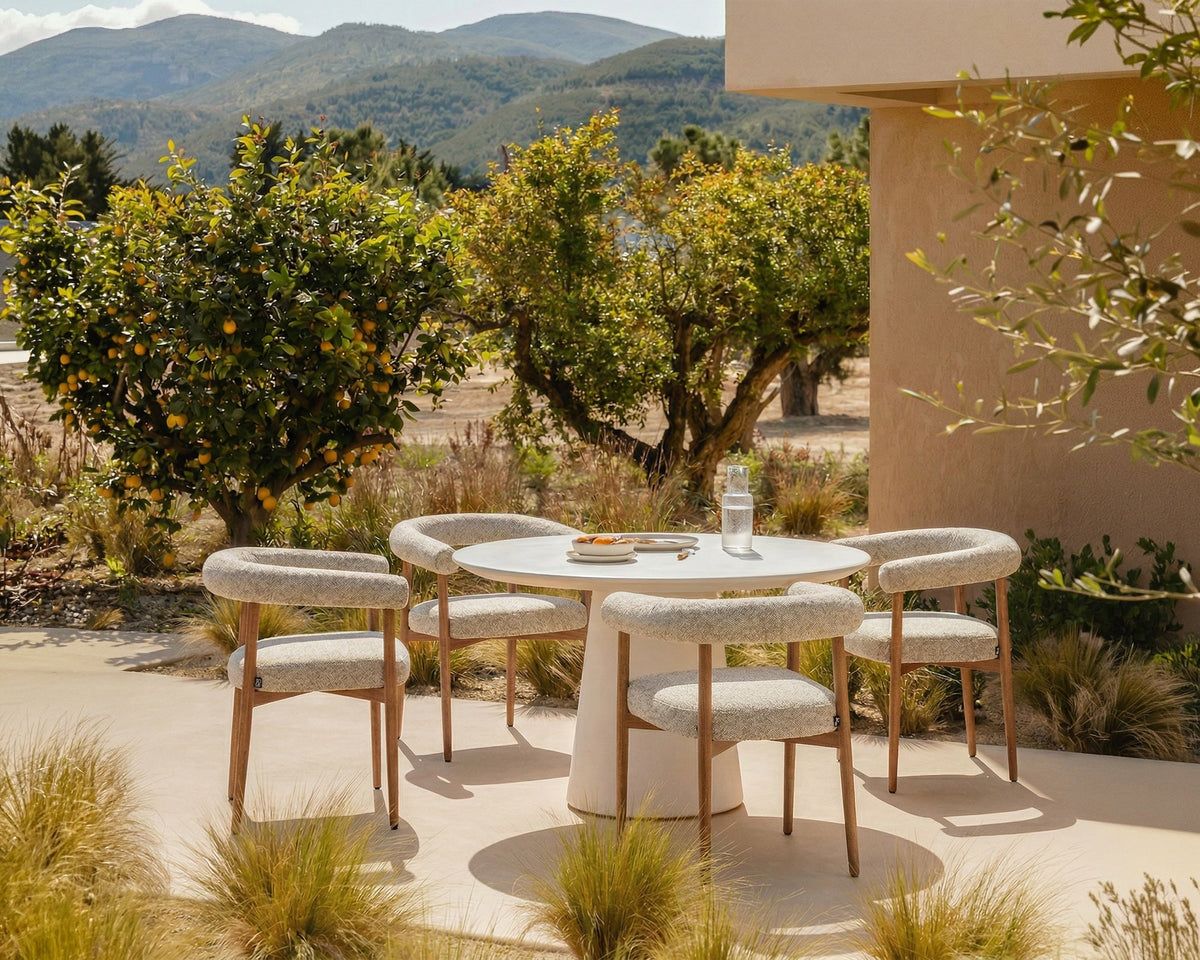 Nantes Outdoor Dining Chair - (Crib 5) Lima Beige and Walnut