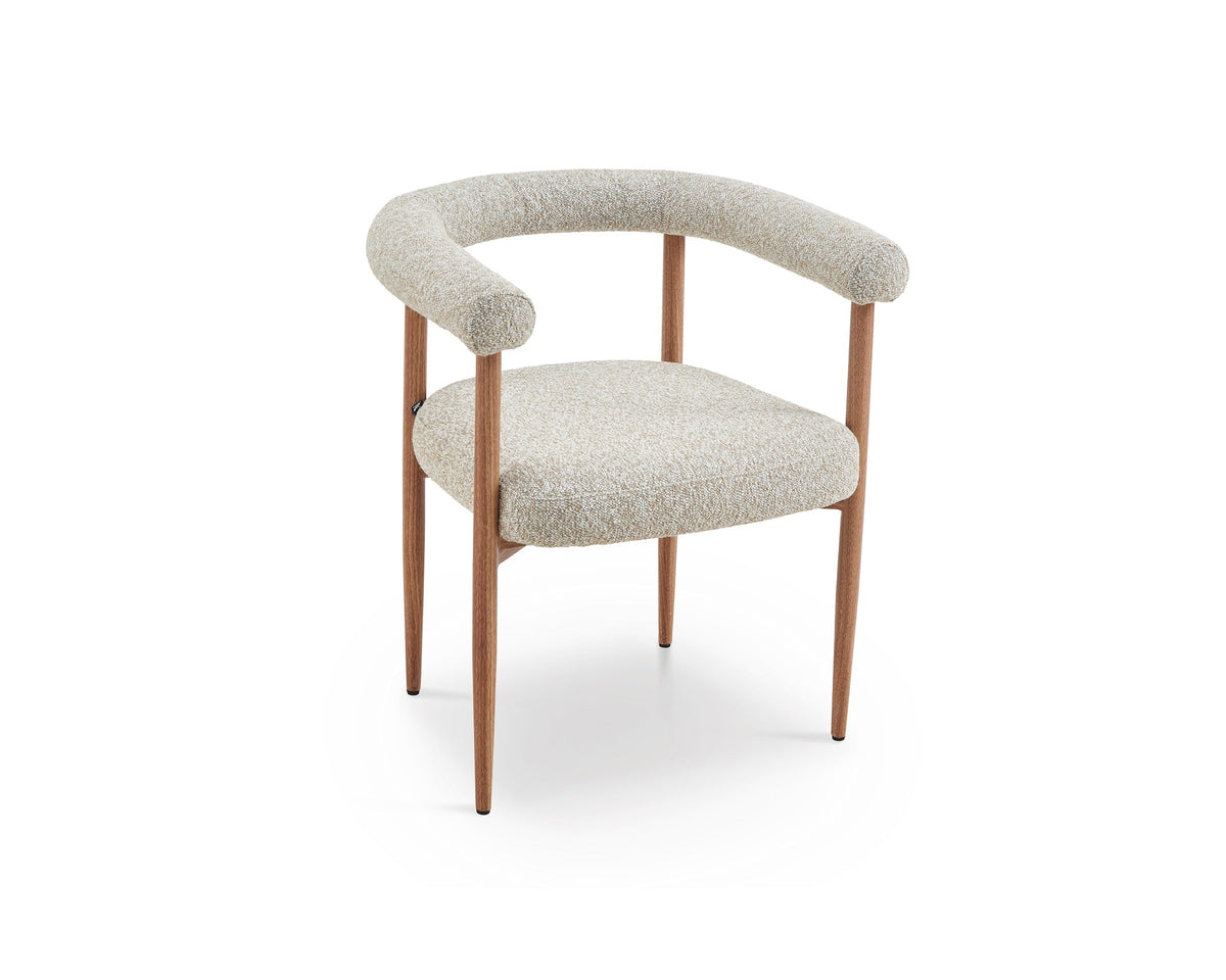 Nantes Outdoor Dining Chair - (Crib 5) Lima Beige and Walnut