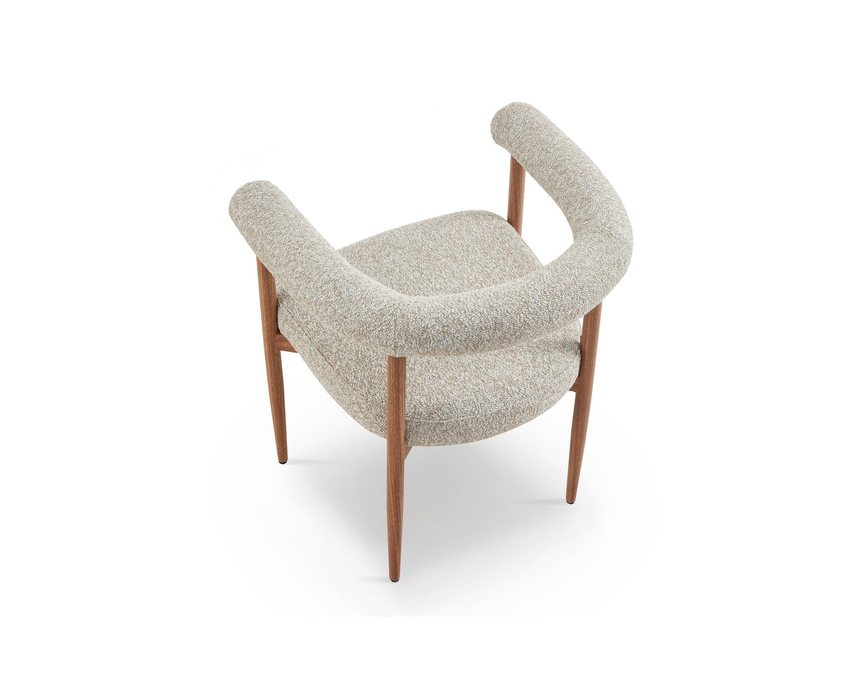 Nantes Outdoor Dining Chair - (Crib 5) Lima Beige and Walnut