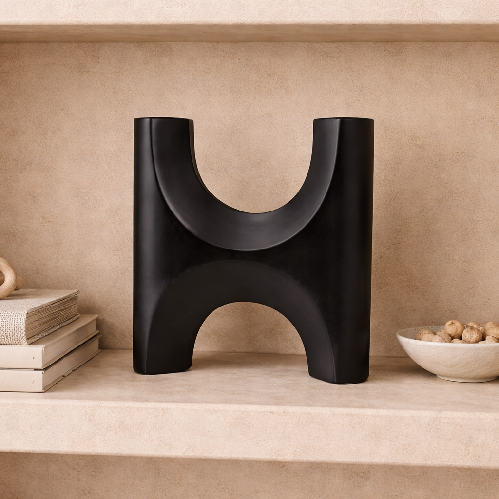 Savier Large Vase - Black Ceramic