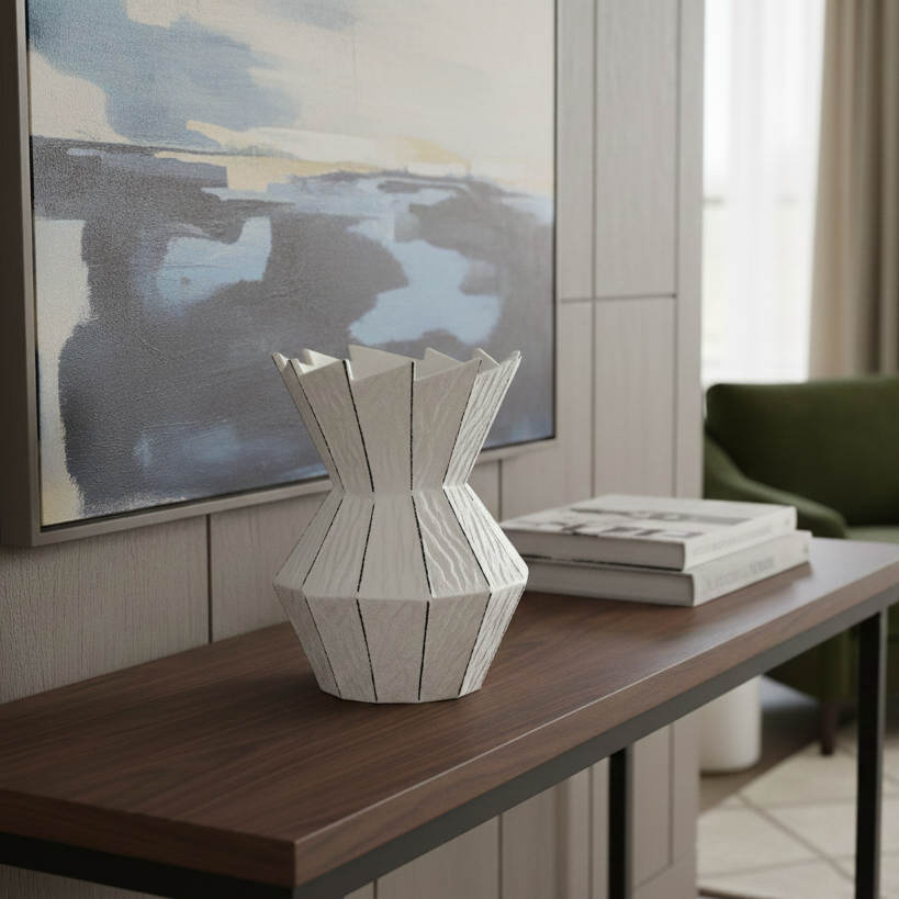 Cresta Vase - White Ceramic
