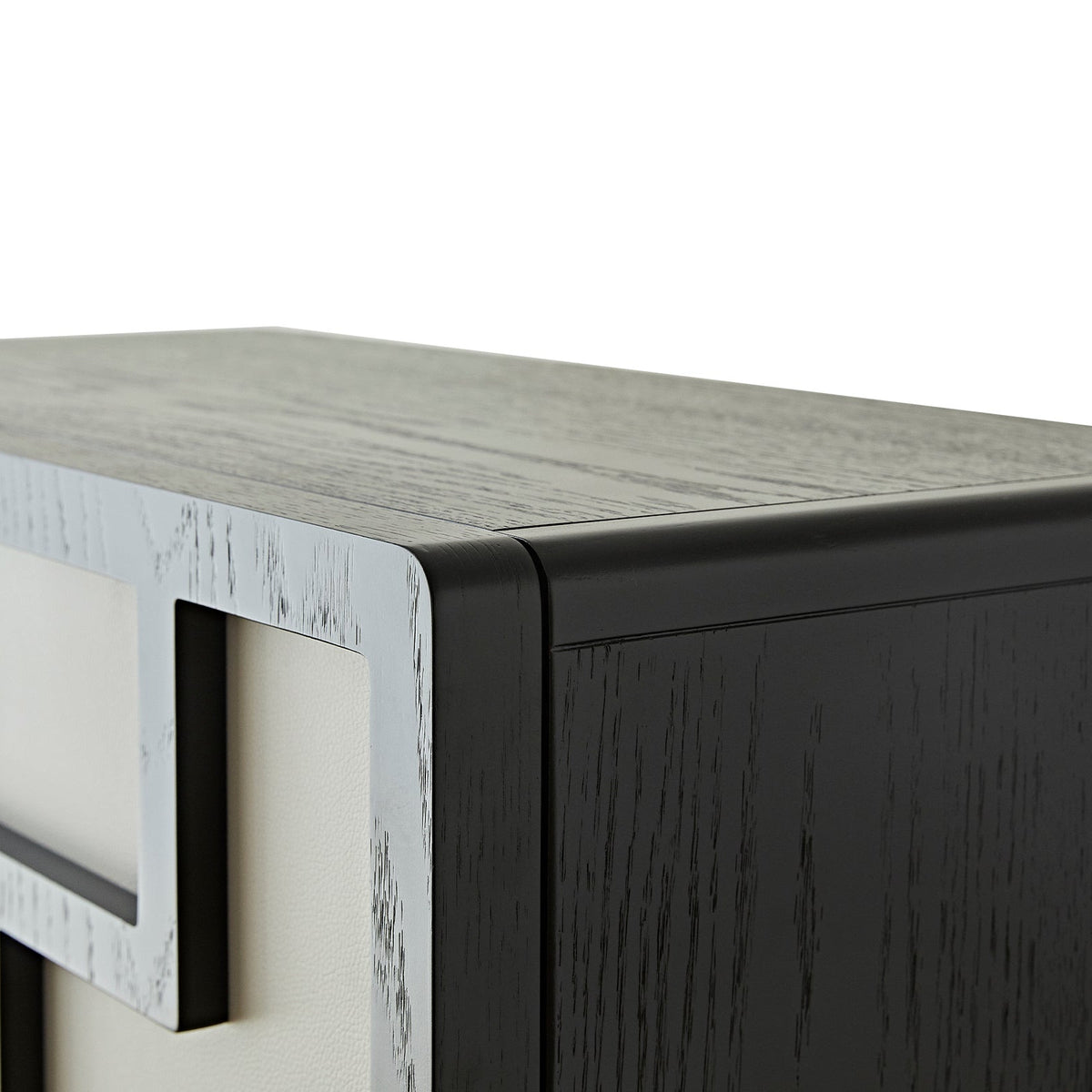 Kamako Cabinet - Grey Leather Look/Wenge