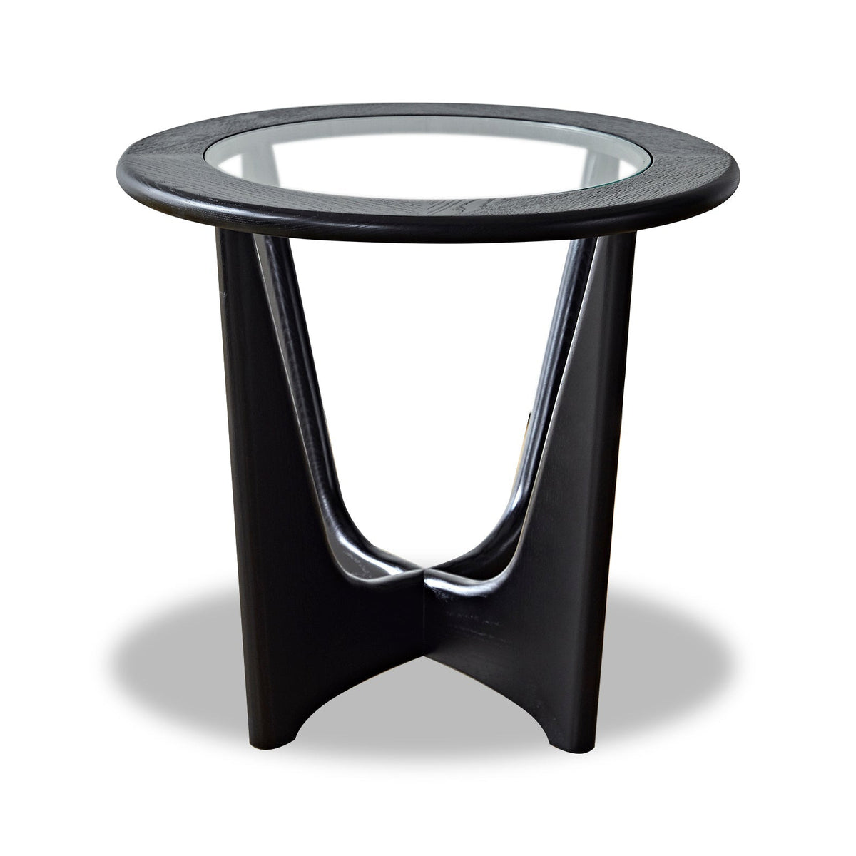 Sculpto Side Table - Clear Glass/Wenge