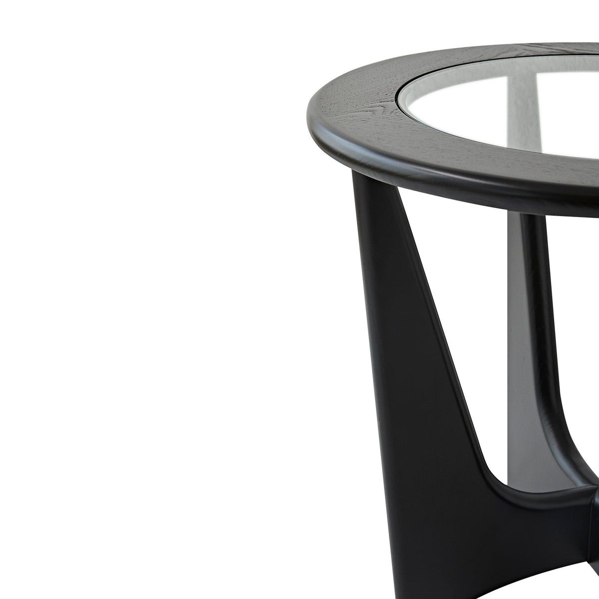 Sculpto Side Table - Clear Glass/Wenge