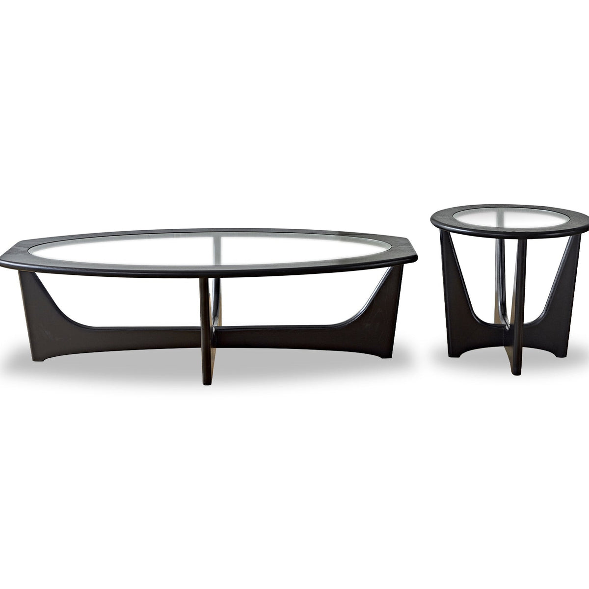 Sculpto Side Table - Clear Glass/Wenge