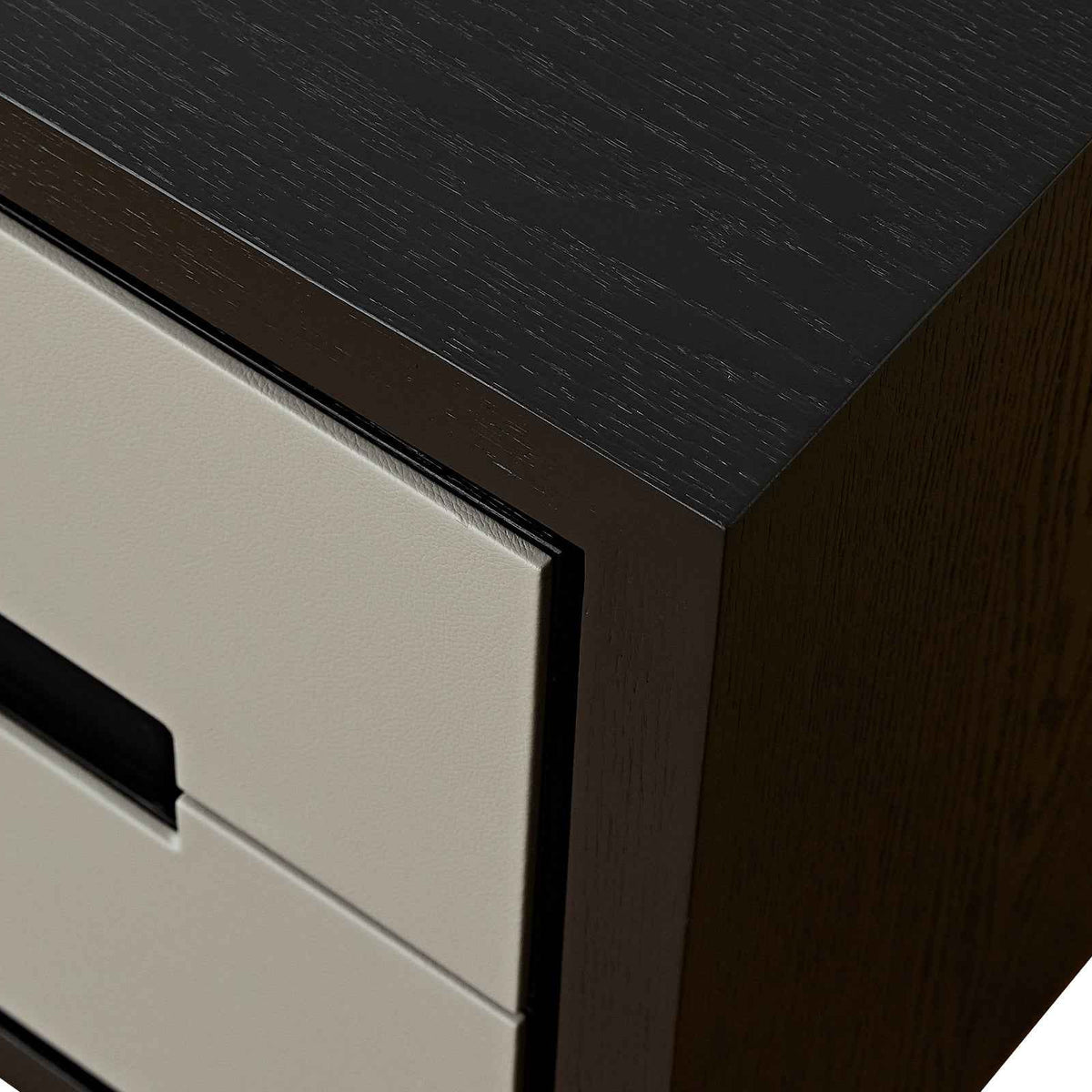 Ardel Bedside Table - Grey Leather Look