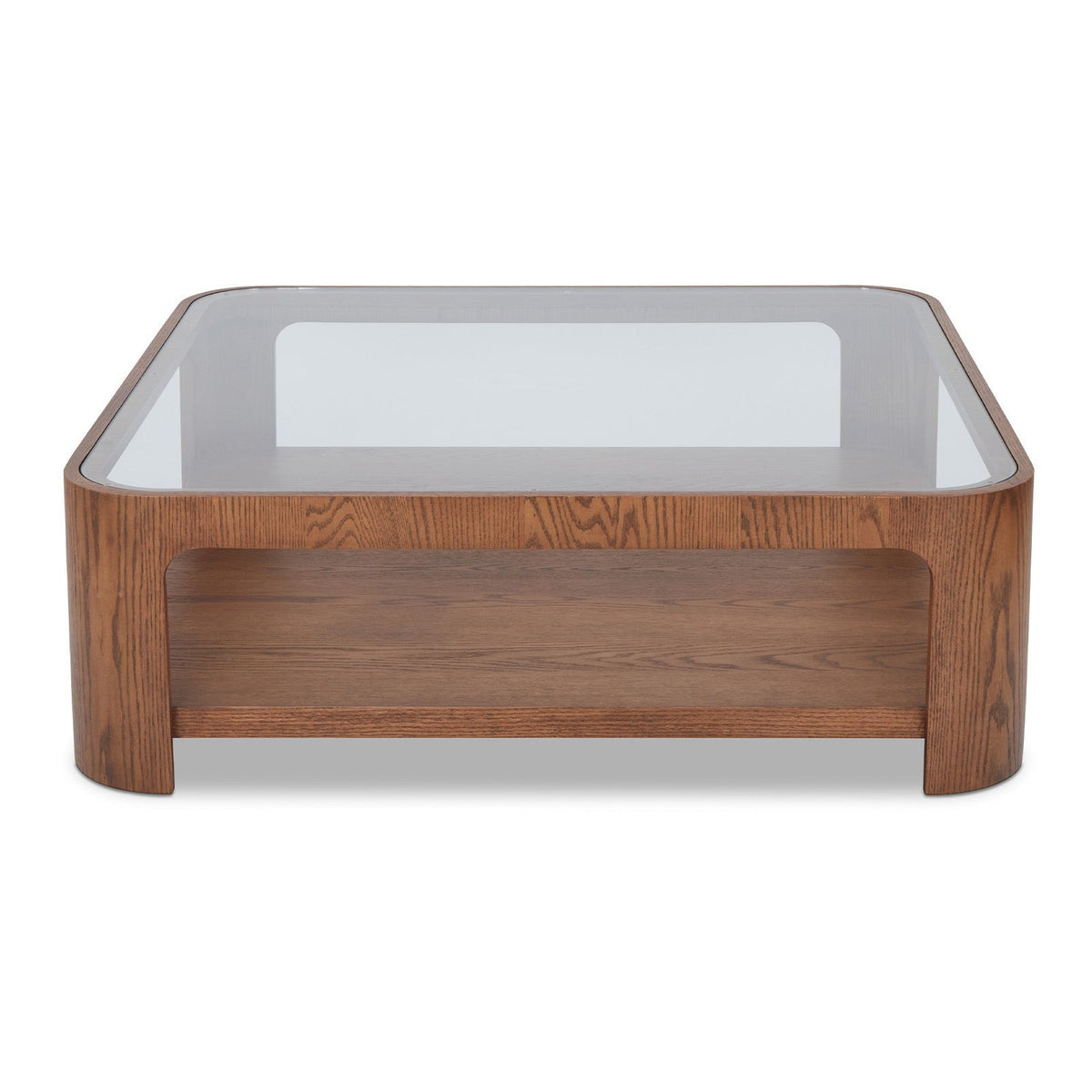 Espiga Coffee Table - Brushed Brown and Clear Glass