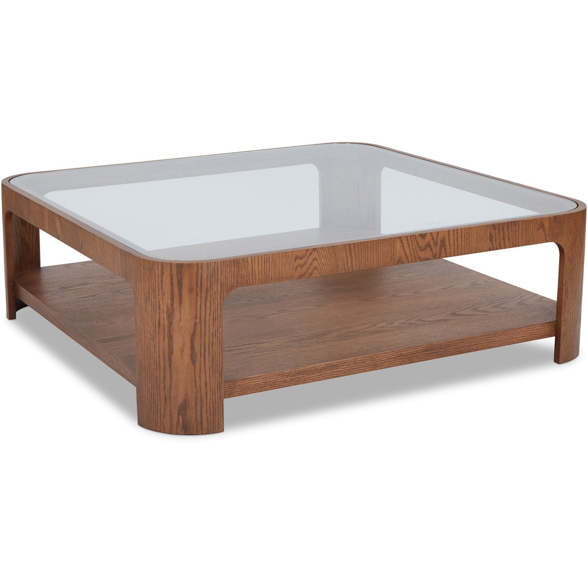 Espiga Coffee Table - Brushed Brown and Clear Glass