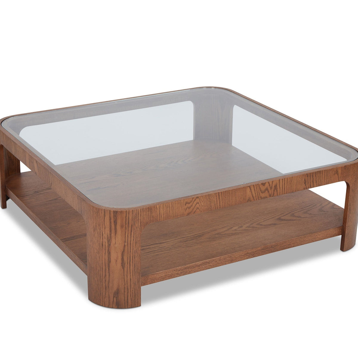 Espiga Coffee Table - Brushed Brown and Clear Glass