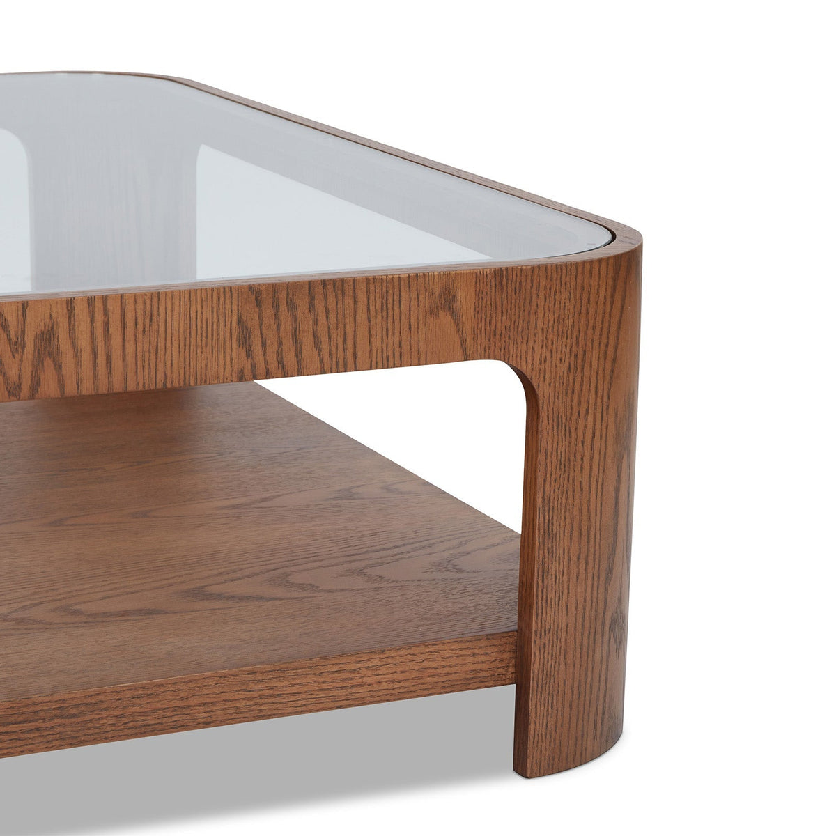 Espiga Coffee Table - Brushed Brown and Clear Glass