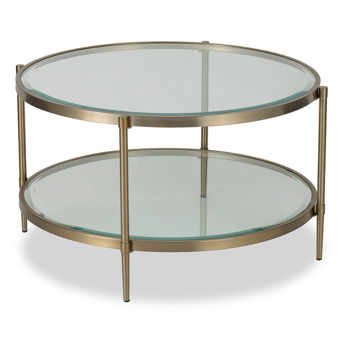Adlon Coffee Table - Brushed Brass/Clear Glass
