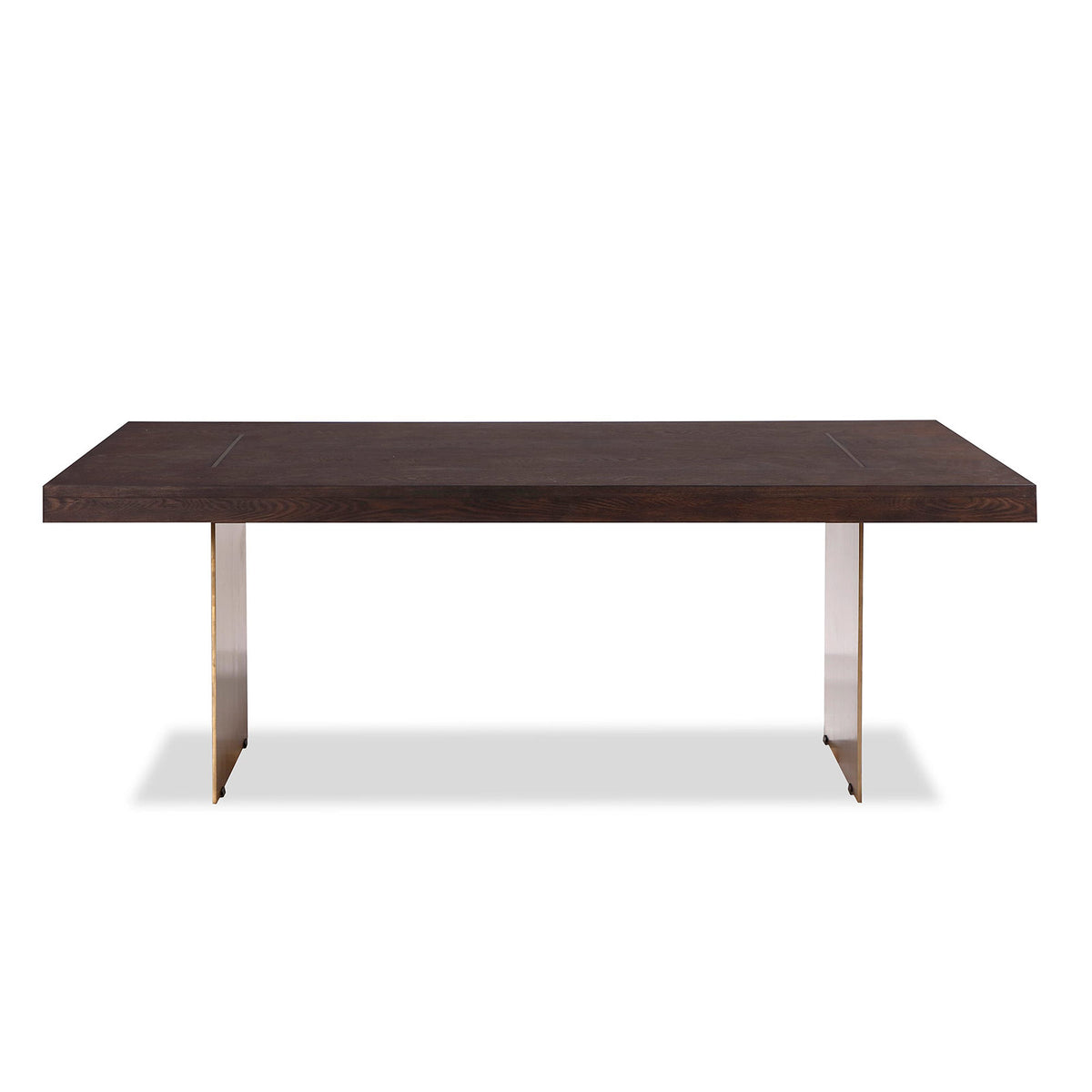 Unma Dining Table - Dark Brown Ash/Dark Brass